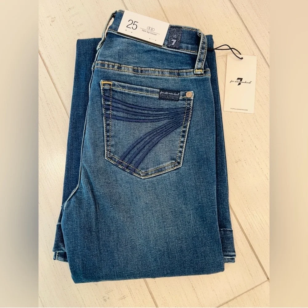 7 For All Mankind Dojo Original Jeans Women's Flare Leg Trousers NWT Size 25 AUM